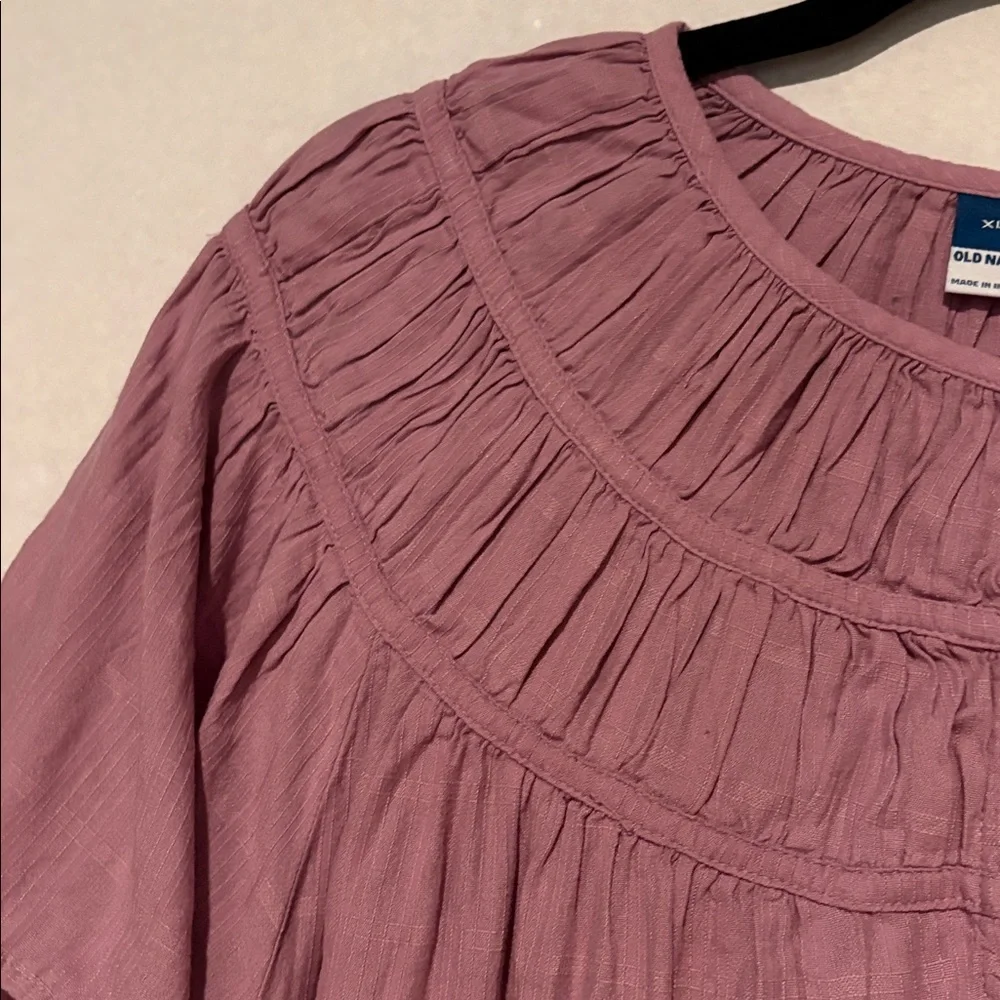 Old Navy - NWT! Women's Flutter Sleeve Dobby Top - Blouse. Size XL. Pink/Maeve - Picture 3 of 14